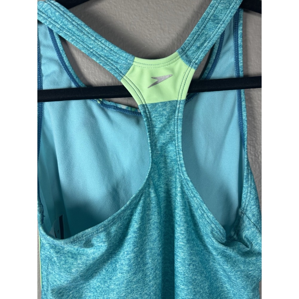 Speedo One-Piece Swimsuit Capri Breeze Splice Blue Teal Size 16 Girls - Picture 6 of 9